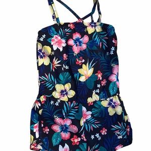 HP! Abercrombie floral print swim romper size 7/8.